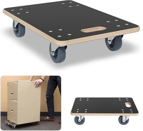 YARDIN Transportroller rullbräda 1 st möbelskoter, rullbrädor med låsbara hjul, transportör 600 x 400 x 145 mm, transportstöd för flyttning, möbeltransport max. 200 kg lastkapacitet