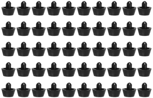 PATIKIL 50Pcs Glass Table Top Bumpers 6mm Thread Diameter Soft Stem Black