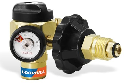 LOOPHILL VN-500 Nitrogen Purging Regulator w/500PSI - 4-Position Flow Control (TST/PRG/BRZ/OFF), Heavy-Duty Brass Body for Leak Testing & Welding Protection