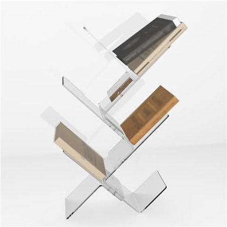 GCGC Libreria Ad Albero, Scaffale Espositivo For Libri A Forma Di Albero Da Scrivania A 3/4/5/6 Livelli, Libreria For Soggiorno, Camera Da Letto, Ufficio (include Solo Libreria)(5 Tier-62x20x92cm)