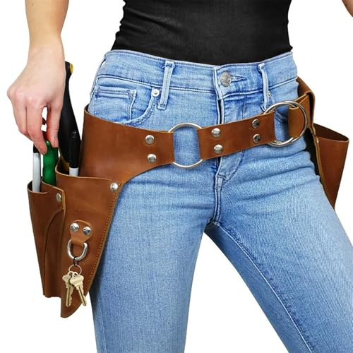 SUPER FOREST Ceinture à Outils de Jardin, Sac de Rangement extérieur en Cuir, Cadeaux de Jardinage pour Femmes - Ceinture Utilitaire - Pochette de Rangement pour Outils de Jardin - Cadeau pour