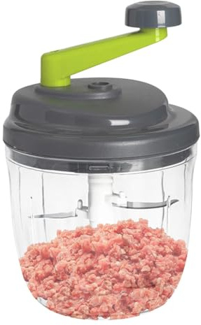 Hand Chopper - Manual Food Processor | Manual Push Chopper | Versatile Hand Crank Onion Spinner | Food Chopper with Container | Quick Kitchen Veggie Cutter for Dumplings, Pies, Meatballs, Eggs