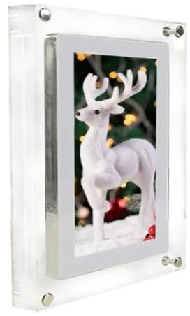 PUFAHAU Cadre Photo Numérique 7 Pouces en Acrylique avec Lecteur Vidéo, Compatible avec Les Formats Mp3/Mp4, 1 Go De Stockage Et Type-C, Fonctionne sur Batterie.(Une Couleur - 7 Pouces)