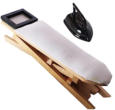 HOMOBABE Mini Casa Muñecas Plancha y Mesa Set Decoración Creativa Juguete para Accesorio Micro Mobiliario sin Bordes para y Juego Educativo