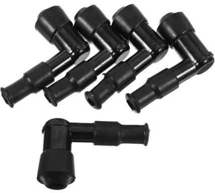 MAGICLULU Capuchon de Bougie Allumage Haute Tension Noir pour Moteur Essence et Générateur, Résistant Haute Température, Lot de 5 Pièces en Abs et Cuivre