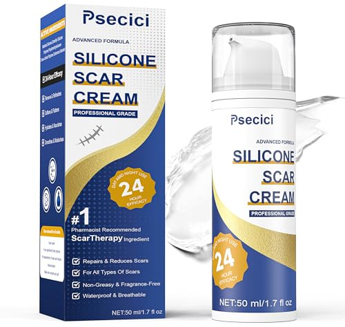 Silicone Scar Gel 1.07oz—Relieves Itching & Discomfort,Helps Improve The Appearance of New & Old Scars from Surgery,Stretch Marks,Keloids,Acne,Burns,and C-Section Scars