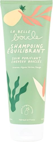 La Belle Boucle - Shampoing Équilibrant Naturel 250ml - Rééquilibre le Cuir Chevelu et Régule le Sébum - Soin Lavant Purifiant et Doux - Idéal Cheveux Ondulés, Bouclés, Frisés