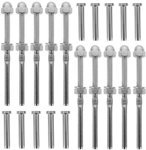 HORIALENCE 10 set Kit Tenditori per Cavi Ringhiera in Acciaio Inox Tendifilo per Scale e Ringhiere Resistente Ruggine per Uso Interno ed Esterno