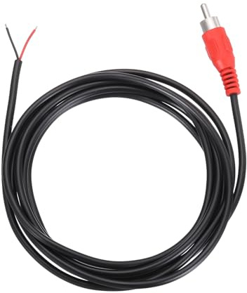 sourcing map 6.6FT RCA to Bare Wire Speaker Cable, 22AWG Replacement Red RCA Male Plug to Open End Pigtail Audio Cable Connector Adapter for Amplifier, Home Audio Speakers