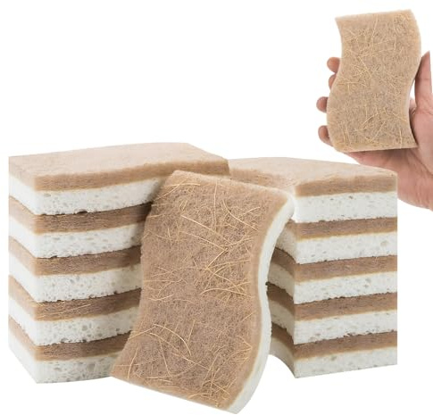 10 Stück Luffa Schwamm Küche, Schwamm Nachhaltig Aus Sisalfaser, Schwämme Spülschwamm Umweltfreundlicher Nachhaltig Biologisch Abbaubarer, Für Geschirr Küche Bad Haushalt