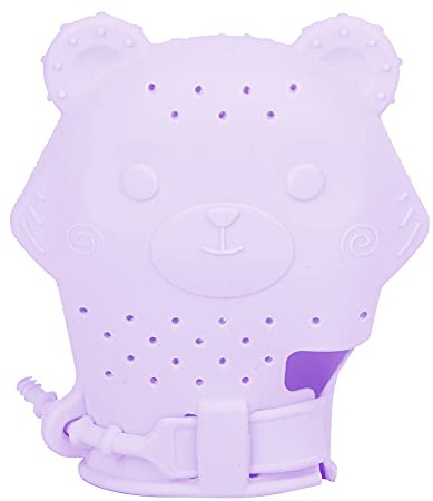 Lmrysalque Guanti da massaggiagengive per bambini, per la dentizione, per alleviare il dolore, per bambini, per mordere il bambino, giocattolo da masticare (Viola)