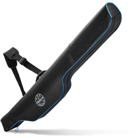 Pro Tackle Strike One Rod Hard Case (146cm/160cm) – Stoßfestes Rutenfutteral für 1 montierte Angelrute & Rolle – Robuste Rutentasche gepolstert mit Schultergurt & Tragegriff – Schwarz
