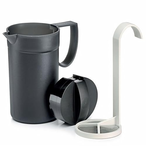 Tupperware Magic Latte Mousseur à Lait Pichet 500 ml - Cappuccino Café Latte Compatible Lave-Vaisselle - Bec Verseur Anti-Goutte Mélangeur Acier - Qualité Professionnelle Idéal Famille