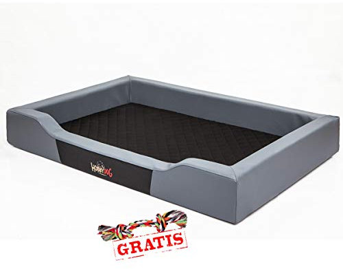 HobbyDog Deluxe DELGRA1 + Spieltau gratis Hundebett Ruheplatz Hundematratze Hundematte Schlafplatz (3 Verschiedene Größen) (XL (93 x 62 cm))