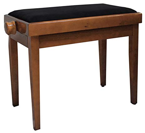 MSA KLAVIERBANK - PIANOSTUHL - KLAVIERHOCKER - PIANOBANK - WALNUSS BRAUN - POLSTERUNG SCHWARZ - HÖHENVERSTELLBAR - SITZFLÄCHE 36cm x 56cm - KL3