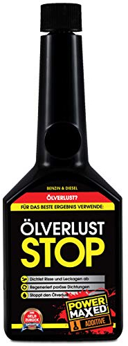 Power Maxed Detener la pérdida de aceite 325 ml – Aditivo antifugas para motores de gasolina y diésel, evita fugas, protege las juntas y reduce el consumo de aceite
