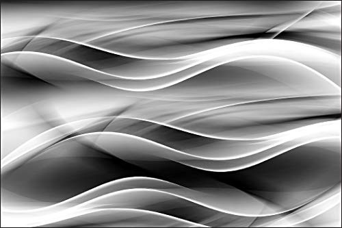 Muralo Photo Wallpaper Abstract 3D 270 x 405 cm Non-Woven Wallpaper Waves Grey Mosaic Living Room Bedroom Modern Wall Mural Abstract Industrial Look Wall Decoration
