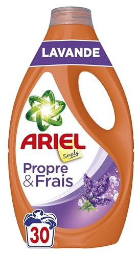 Ariel Liquide, 120 Lavages (4 x 30 Lavages), Lavande, Nettoyage en profondeur, Le choix économique d’Ariel, Parfum frais