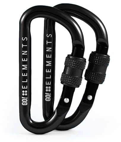 GO!elements Mini Moschettone Micro 6 con tappo a vite, confezione da 2 o 6, Color:NIGHT