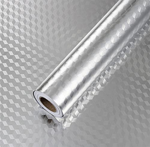 Aluminio Papel Adhesivo para Cocina Mueble Armario Cajón Vinilo Decorativo Autoadhesivo Impermeable Resistente al Aceite (40CM*300CM)
