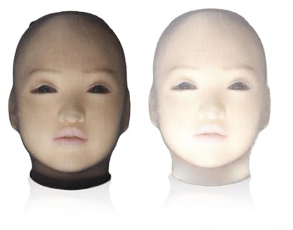 OnundOn Halloween Maske Strümpfe Spitze Perspektive Kopfmaske kopfgeschirre Augenmaske Maske Hood（2 Stück, ein schwarzes und ein khaki ）