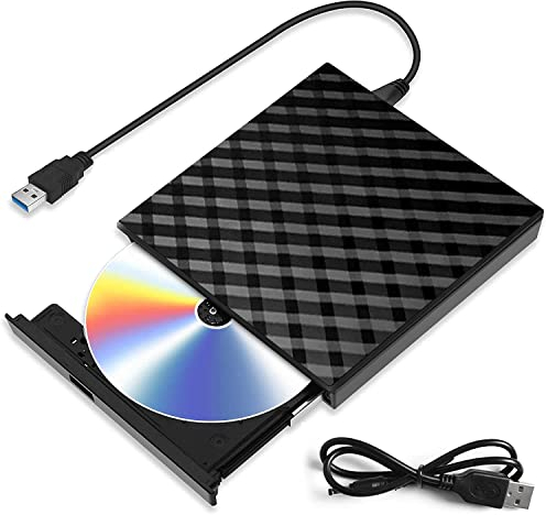 Lecteur CD DVD Externe USB 3.0, Graveur CD DVD Externe CD/DVD /-RW/ROM Transmission à Grande Windows 10/8 / 7 / XP/Vista/Linux/Mac OS/PC