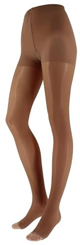 Franzoni Damen-Strumpfhose 140 Denier mit offener Spitze, Kompressionsstrümpfe mit abgestufter Kompression, schonend, Entlastung der Beine – Made in Italy (Natural, 3)