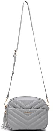 Miss Lulu Umhängetasche Damen, Crossbody Bag Damen PU Leder, Handtasche Mittelgroß Tasche Klein, Goldene Hardware