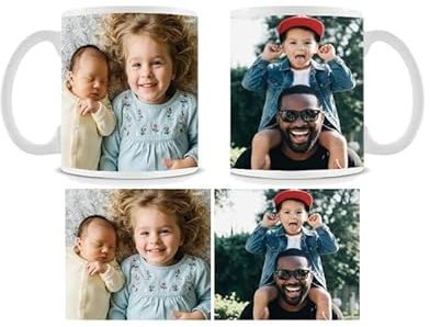 Giftme Personalised with Two Photos/Multi Photo Printed Collage Mug, 11oz White Ceramic Mug, Any Special Occasion Novelty Gift Coffee Tea Mug. (2 Photo)
