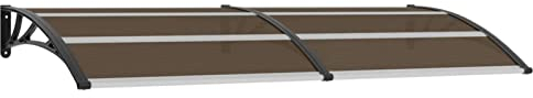 Türvordach, BULANED Vordach Haustür überdachung, Haustürvordach, Haustür Dach, Pultbogenvordach, Schwarz 240x100 cm PC