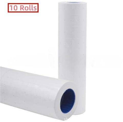 10 Rollen Preisauszeichner-Aufkleber für MX-5500 Preisauszeichner-Aufkleber, 4000 Stück, weiße Preisauszeichner-Etiketten für Einzelhandel, Geschäft, Büro, Organisation, Markierung