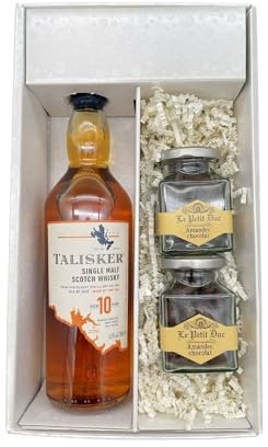 Coffret cadeau Blanc - Whisky - TALISKER 10 ans - Amandes de provence enrobées du Petit Duc