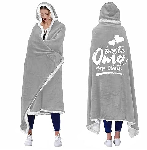 ACCZ Muttertagsgeschenke für Oma, Decke mit ärmeln Beste Oma Geschenk zum Muttertag Geburtstag Ostern Valentinstag von Enkel