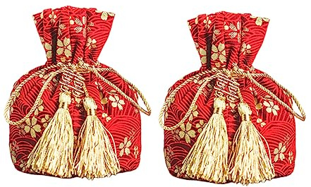 Mobestech 2pezzi Borse Portaconfetti Premium Per Matrimoni Da Sacchetti Vintage Con Chiusura Corda Per Dolci Snack e Regali Di Festa Accessori Per Eventi e Festività