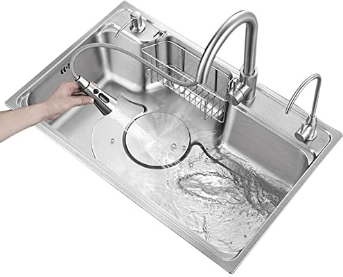 WolFum Kitchen Sink Bar Sink 18 Gauge Stainless Steel Household Sink Built-In Sink Japanese Large Sink With Accessories