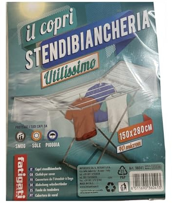 Generico Wäschespanne, wasserdichte Abdeckung für Kleidung, Regenschutz, Wäscheständer, Wäschebezug (2 Stück, 150 x 280 cm (40 Mikron))