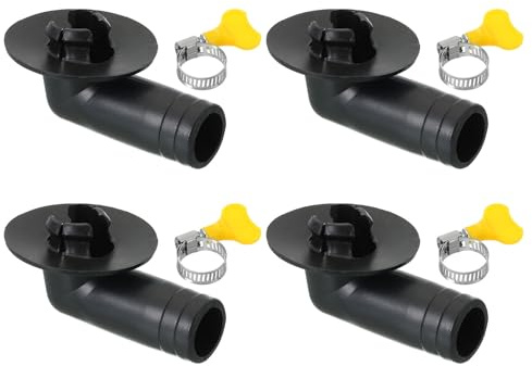 PATIKIL Conector de Manguera de Drenaje para Aire Acondicionado de 17 mm, 4 Piezas de Conector de Drenaje Universal con Abrazadera, Estilo Negro 12