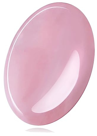 XIANNVXI Pierre d’Inquiétude de Ovale Quartz Rose Pierre Naturelle Cristaux de Guérison Pierre de Paume pour Méditation, Relaxation, Équilibrage