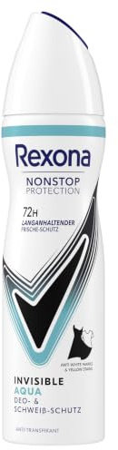 6x Rexona Nonstop Protection Deospray Invisible Aqua Anti Transpirant mit 72 Stunden Schutz vor Schweiß und Körpergeruch 150 ml