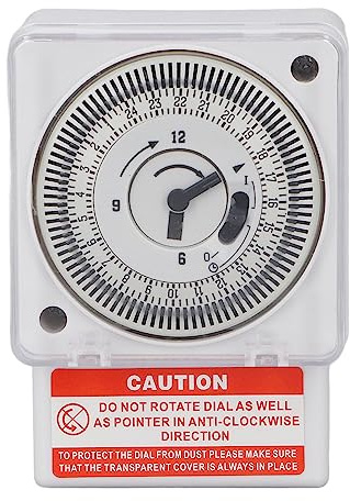 24 Hour Indoor Energy Saving Mechanical Immersion Heater Segment Timer Switch with Waterproof Cover for Lights Coffee Machine