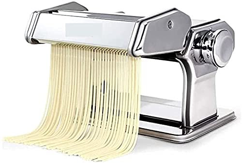 CCKUHN Nudelmaschine aus Edelstahl, 6 einstellbare Dickeneinstellungen, Nudelmaschine, 2–3 breite Klingen, Teigschneider mit Handkurbel für Spaghetti-, Lasagne- oder Raviolishteig