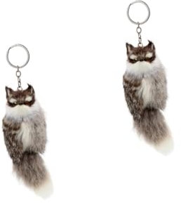 LIFKOME 2stücke Titel Plüsch Schlüsselanhänger Fuchs Design Stylische Taschen Dekoration Cartoon Schlüsselring Für Schlüsselbund Und Accessoires