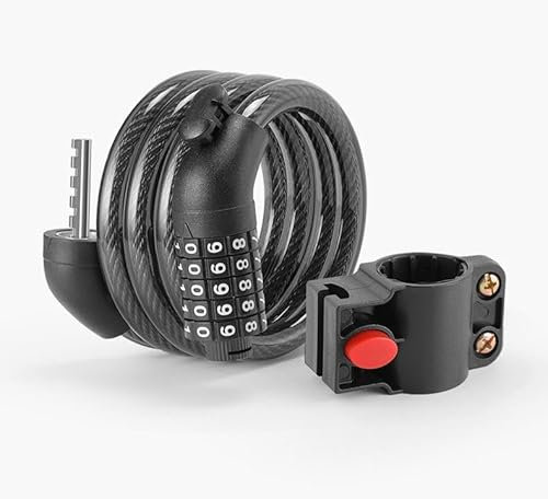 Lucchetto Bici - Catena Bici - Catena Bicicletta Antifurto - Lucchetto Bicicletta - Lunghezza del Lucchetto 105 cm - Diametro del Cavo d'Acciaio 10 mm - Lucchetto a Combinazione Numerica a 5 Cifre