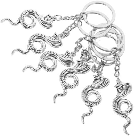 GAROZATION 6stücke Teiliges Schlangen Schlüsselanhänger Legierung Jahr Amulett Charm Für Neujahr Dekorative Schlüsselanhänger Für Auto Geldbörse Und Tasche Silberfarben