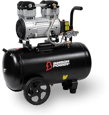 Bimson Power Air Compressor, Low Noise, 50 Litre Tank Capacity, 116 PSI, Oil Free Air Compressor, 230V, Lightweight, Portable, 2 Year Warranty Ideal for DIY, Workshop, Tradespeople