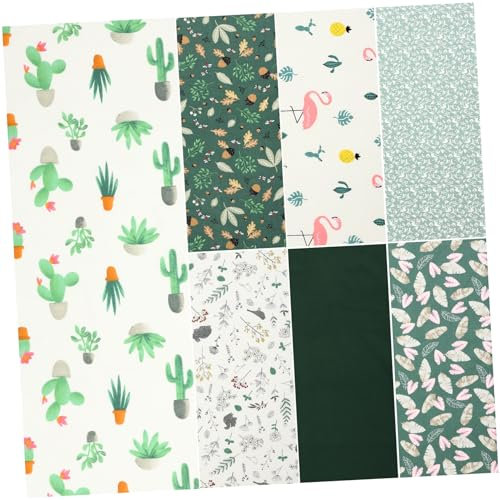 BELLIFFY 7blätter Teiliges Patchwork-Baumwollstoff Frischen Bunten Blumenmustern Waschbeständig Für DIY-nähen Quilten Basteln Taschen Kissen Dekoration Und Handarbeiten