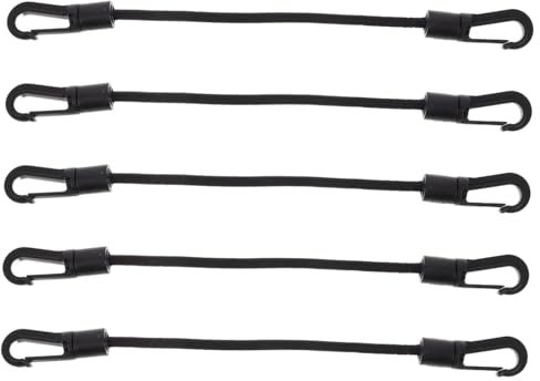 PAMINGONO 5pcs Kayak Elastic Rope Hook Bungee Cords for Outdoor Camping Use Multi-function Elastic Bands Hook for Fixing Gear