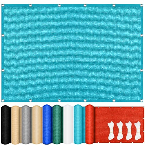 Sonnensegel Rechteckig 120 x 120 cm, Sonnenschutz Atmungsaktiv Windschutz, Reißfest, Sonnenschutz Segel Sonnensegel für Garten, Outdoor, Balkon, Himmelblau