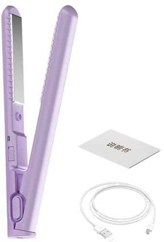 Plancha Alisadora Y Rizador De Pelo 2 En 1 Carga USB | Alisador De Cabello Inalámbrico Pequeño Rizador Y Alisador Para Peinado Diario Mujeres Y Chicas Viaje E
