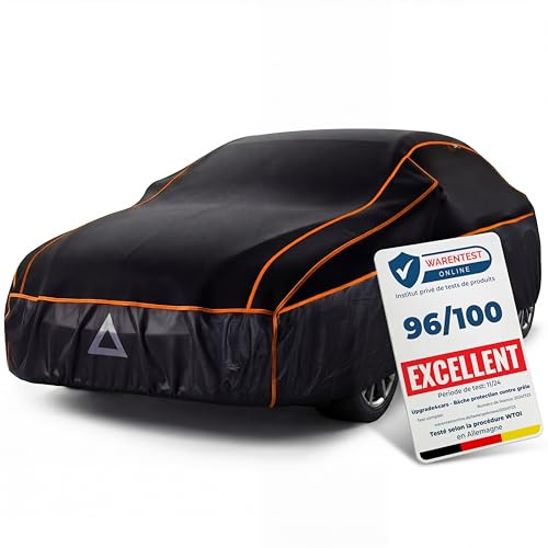 Upgrade4cars Bâche de Protection Voiture Extérieur Anti-Grêle Version 2026 | Housse Auto Universelle pour Été & Hiver | Accessoire pratique pour le véhicule | Qualité éprouvée
